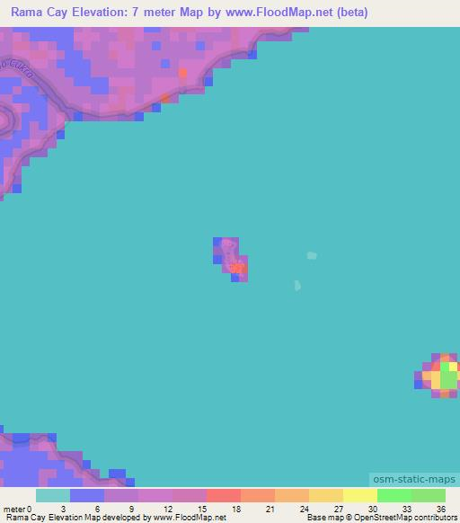 Rama Cay,Nicaragua Elevation Map