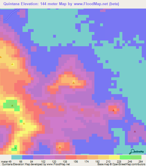 Quintana,Nicaragua Elevation Map