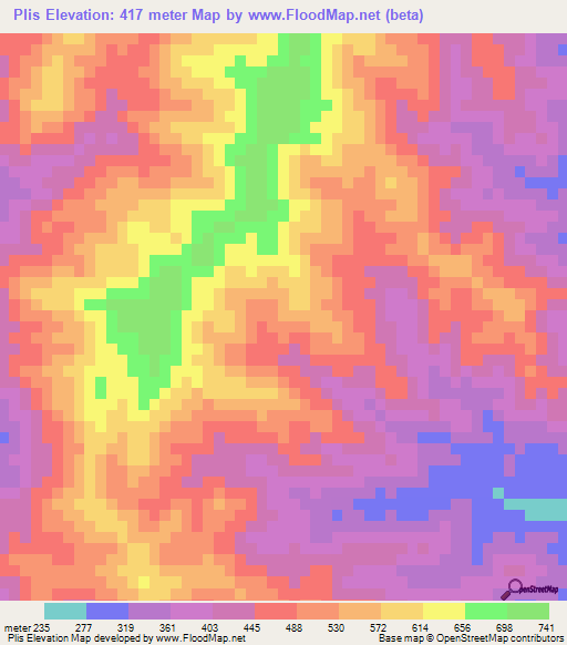 Plis,Nicaragua Elevation Map