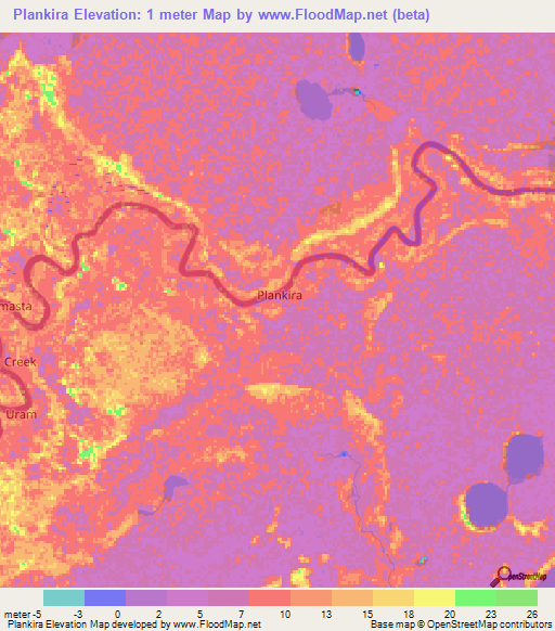 Plankira,Nicaragua Elevation Map