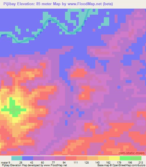 Pijibay,Nicaragua Elevation Map