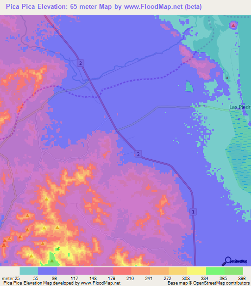 Pica Pica,Nicaragua Elevation Map