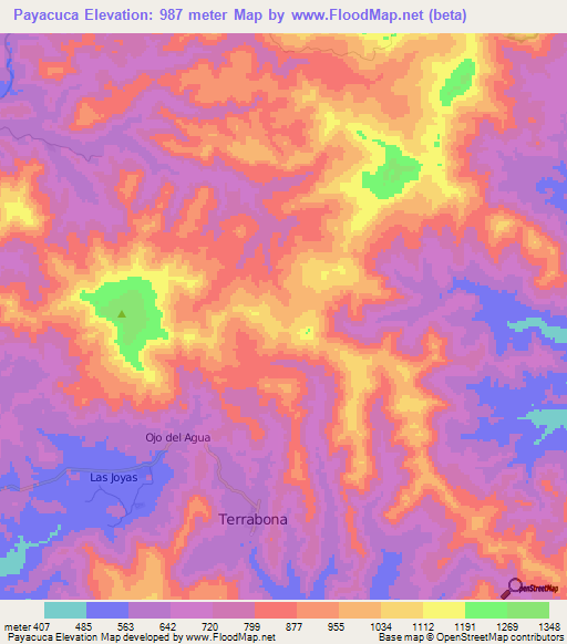 Payacuca,Nicaragua Elevation Map