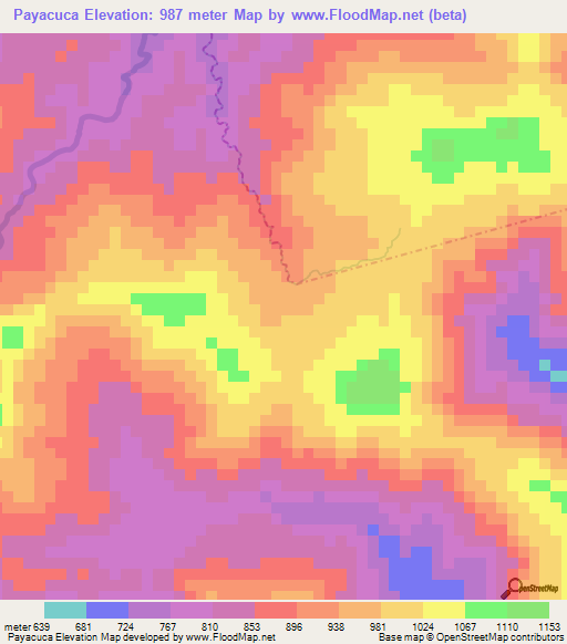 Payacuca,Nicaragua Elevation Map