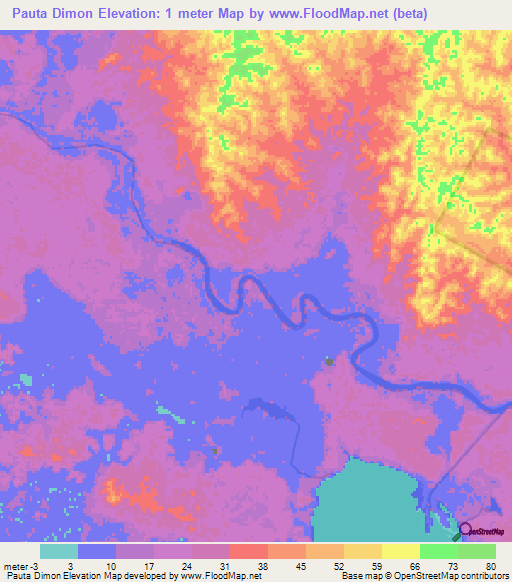 Pauta Dimon,Nicaragua Elevation Map