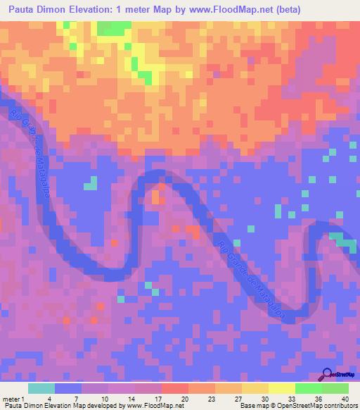 Pauta Dimon,Nicaragua Elevation Map