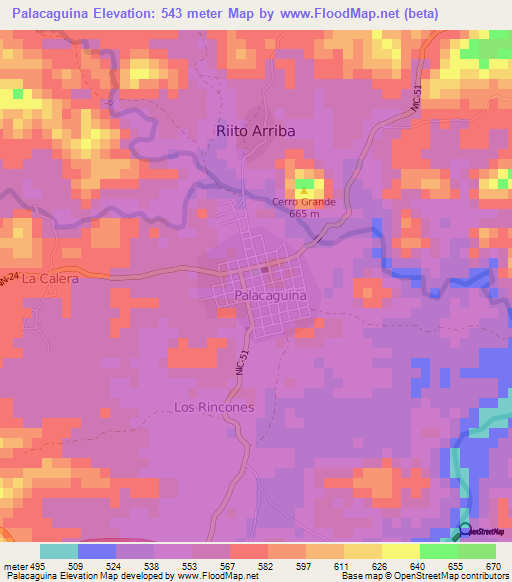 Palacaguina,Nicaragua Elevation Map