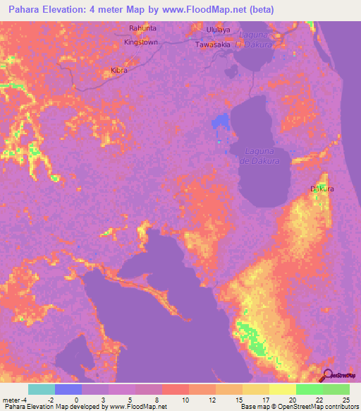 Pahara,Nicaragua Elevation Map
