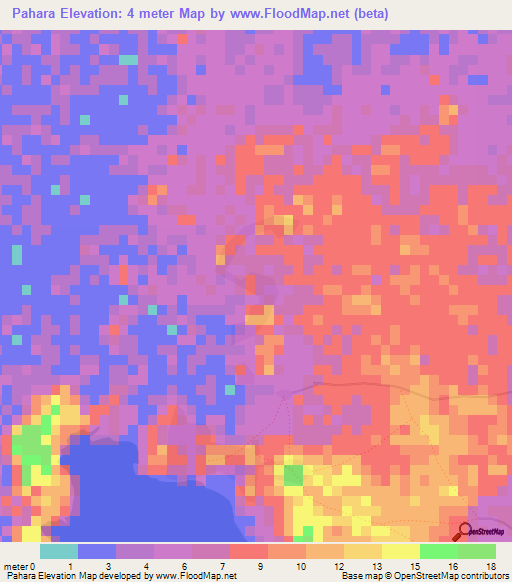 Pahara,Nicaragua Elevation Map
