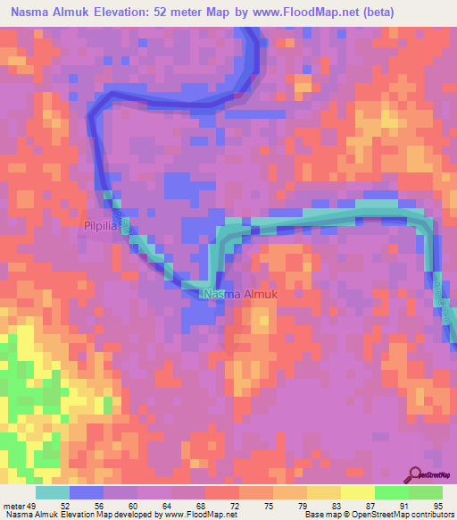 Nasma Almuk,Nicaragua Elevation Map