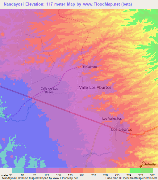 Nandayosi,Nicaragua Elevation Map