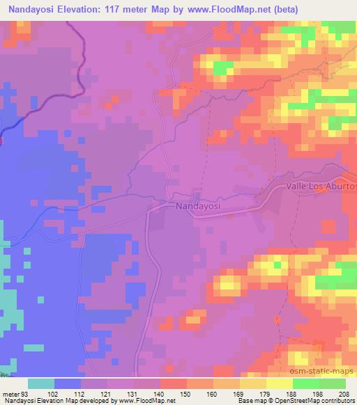 Nandayosi,Nicaragua Elevation Map