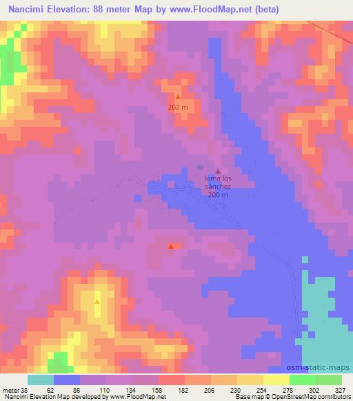 Nancimi,Nicaragua Elevation Map