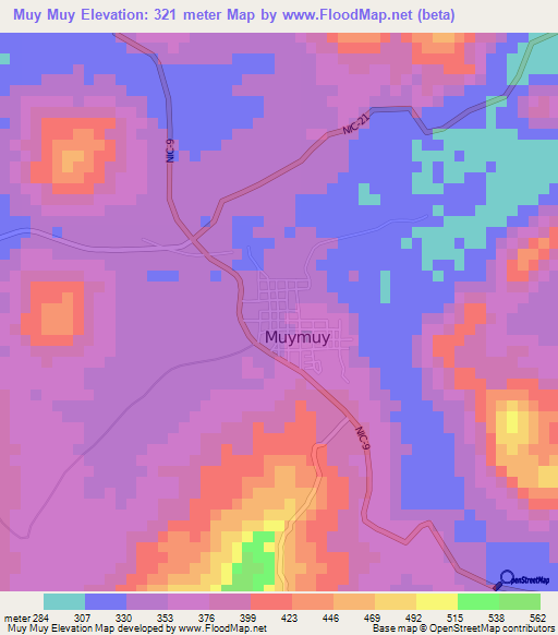 Muy Muy,Nicaragua Elevation Map