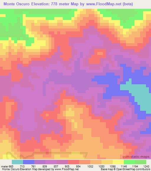 Monte Oscuro,Nicaragua Elevation Map