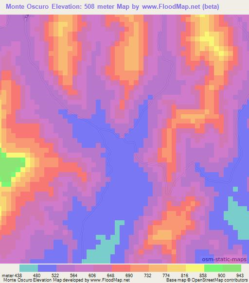 Monte Oscuro,Nicaragua Elevation Map