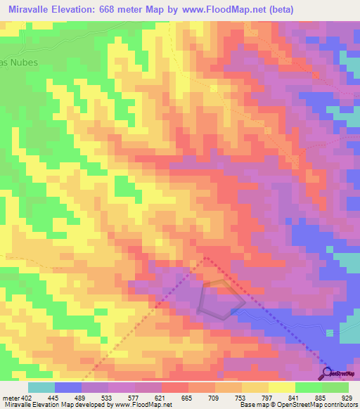 Miravalle,Nicaragua Elevation Map