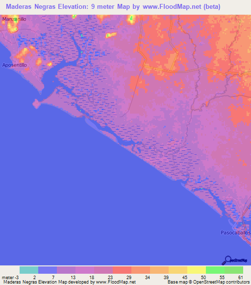 Maderas Negras,Nicaragua Elevation Map