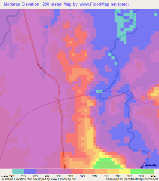 Maderas,Nicaragua Elevation Map