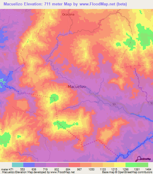 Macuelizo,Nicaragua Elevation Map