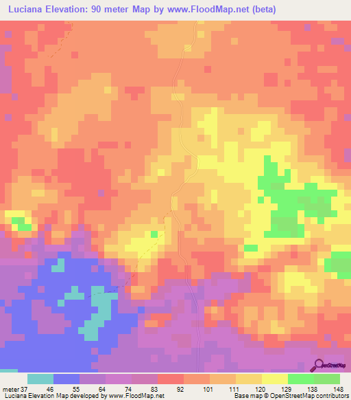 Luciana,Nicaragua Elevation Map