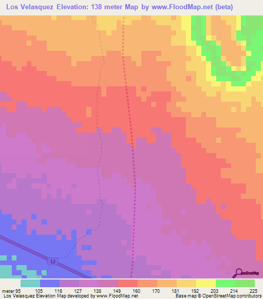 Los Velasquez,Nicaragua Elevation Map