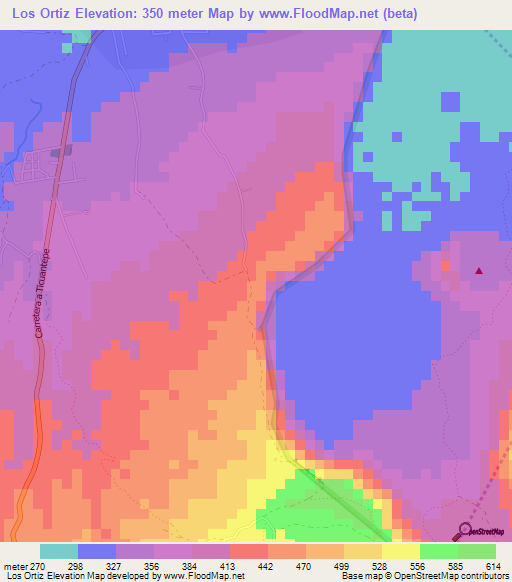 Los Ortiz,Nicaragua Elevation Map