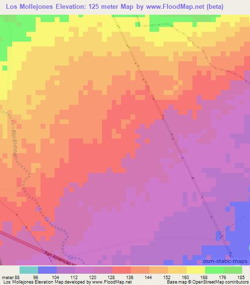 Los Mollejones,Nicaragua Elevation Map