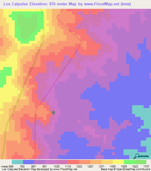 Los Calpules,Nicaragua Elevation Map