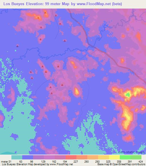 Los Bueyes,Nicaragua Elevation Map