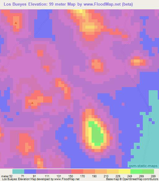 Los Bueyes,Nicaragua Elevation Map