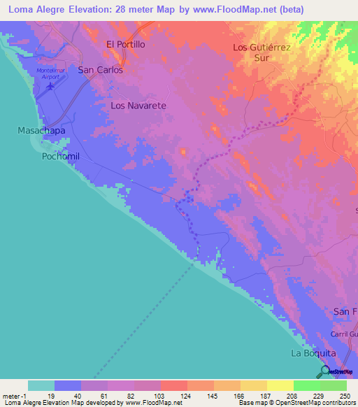 Loma Alegre,Nicaragua Elevation Map