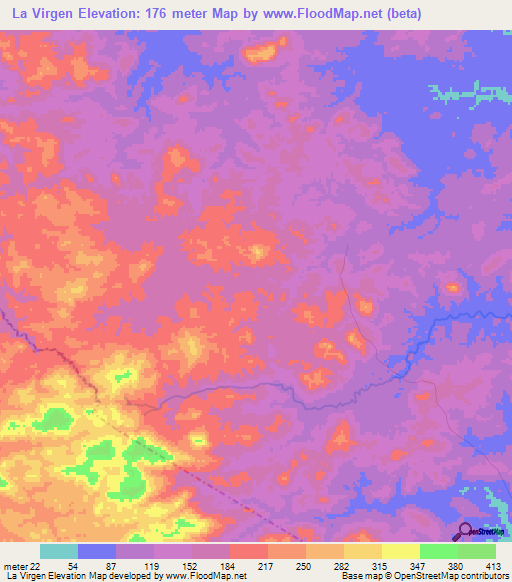La Virgen,Nicaragua Elevation Map
