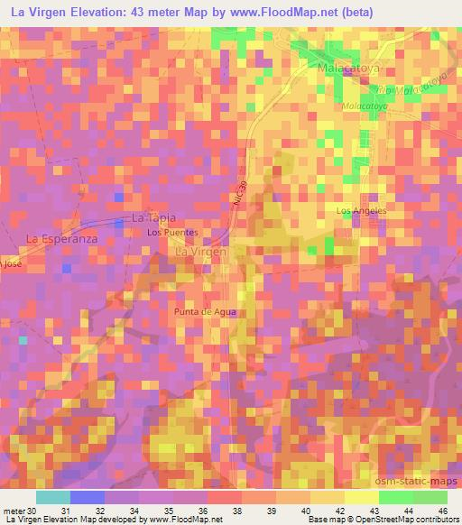 La Virgen,Nicaragua Elevation Map