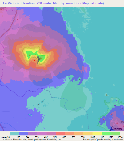 La Victoria,Nicaragua Elevation Map