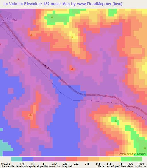 La Vainilla,Nicaragua Elevation Map