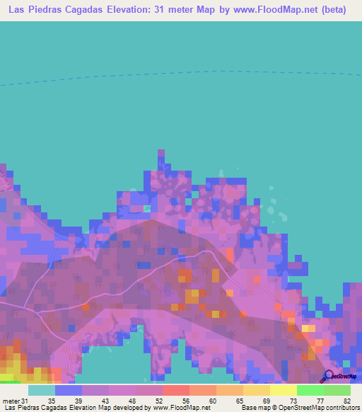 Las Piedras Cagadas,Nicaragua Elevation Map