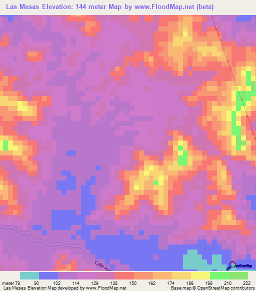 Las Mesas,Nicaragua Elevation Map