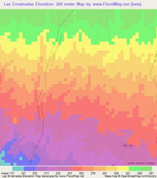 Las Enramadas,Nicaragua Elevation Map