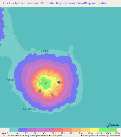 Las Cuchillas,Nicaragua Elevation Map