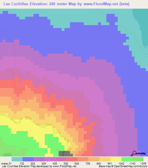 Las Cuchillas,Nicaragua Elevation Map