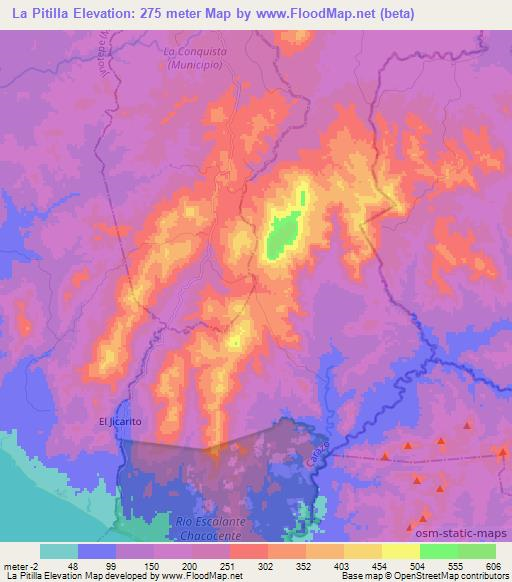 La Pitilla,Nicaragua Elevation Map