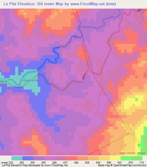 La Pita,Nicaragua Elevation Map