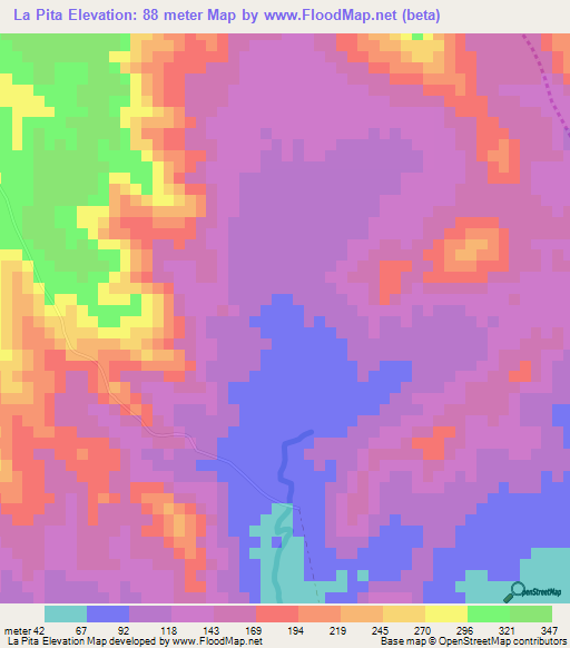 La Pita,Nicaragua Elevation Map