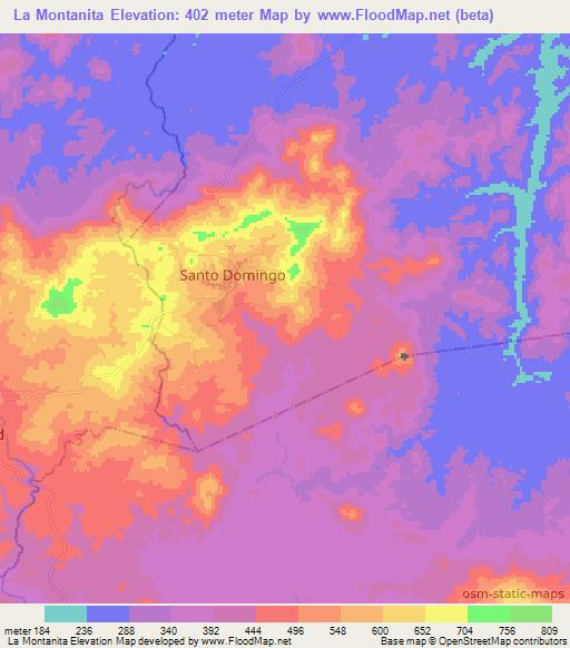 La Montanita,Nicaragua Elevation Map