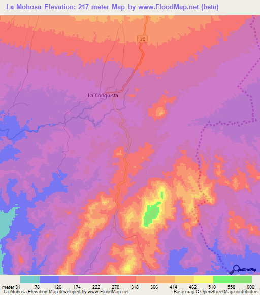 La Mohosa,Nicaragua Elevation Map