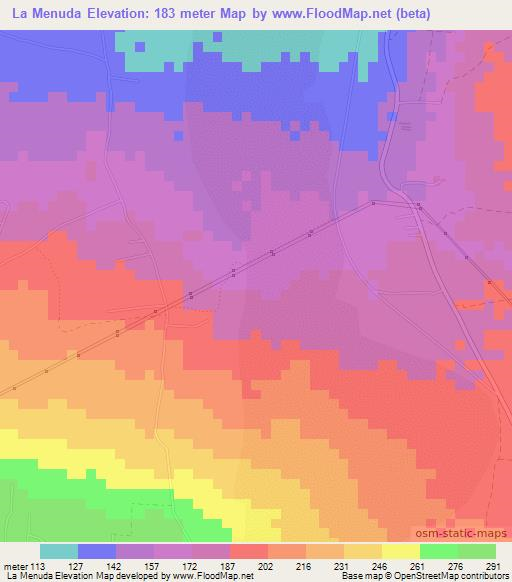 La Menuda,Nicaragua Elevation Map