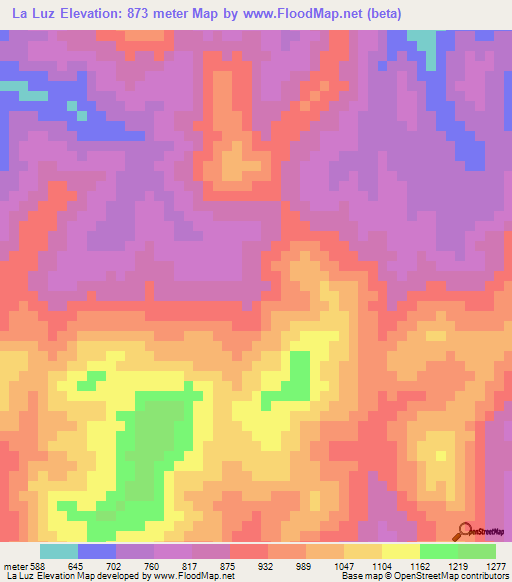 La Luz,Nicaragua Elevation Map