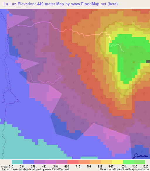 La Luz,Nicaragua Elevation Map
