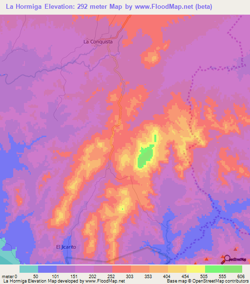 La Hormiga,Nicaragua Elevation Map